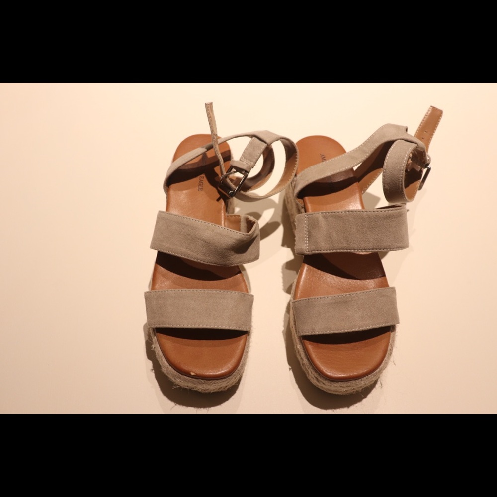 American Eagle Suede Platform Wedges